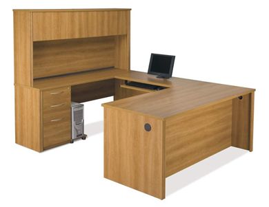 Picture of U Shape Workstation Kit With Hutch And Pedestals.