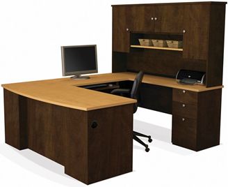 Picture of U-Shaped Workstation with Keyboard Shelf and Locking Drawers