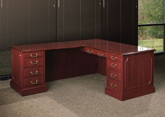Picture of 66" Traditional L Shape Office Desk with Filing Pedestals