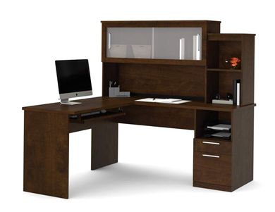 Picture of L Shaped Desk With Keyboard Shelf And File Drawer