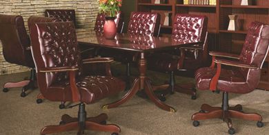 Picture of Traditional 72" Rectangular Conference Table with Queen Anne Base