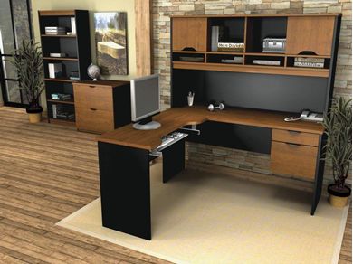 Picture of Workstation Kit With Hutch,Bookcase And Lateral File