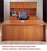 Picture of Veneer 72" U Shape Office Desk Workstation with D Top and Closed Overhead Storage Hutch