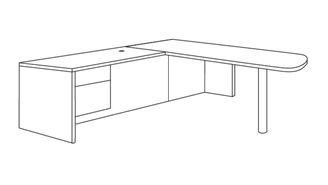 Picture of Veneer 72" L Shape D Top Office Desk Workstation with Filing Pedestal