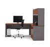 Picture of Contemprary L-Shaped Workstation With Hutch And File Drawers