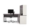 Picture of Contemporary L-Shaped Workstation With Hutch And File Drawers