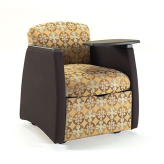 Picture of Reception Lounge Mobile Tablet Arm Club Chair with Storage Shelf