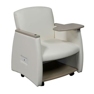 Picture of Reception Lounge Oversized Mobile Tablet Arm Club Chair with Storage Shelf and Power Outlet