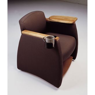 Picture of Reception Lounge Mobile Tablet Arm Club Chair with Storage Shelf and Cup Holder