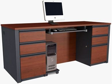 Picture of Executive Desk Set with Keyboard Shelf 