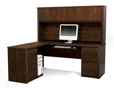 Picture of L-Shaped Workstation With Hutch,Pedestal And Drawers