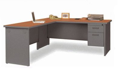 Picture of 72" L Shape Steel Office Desk with Filing Pedestal