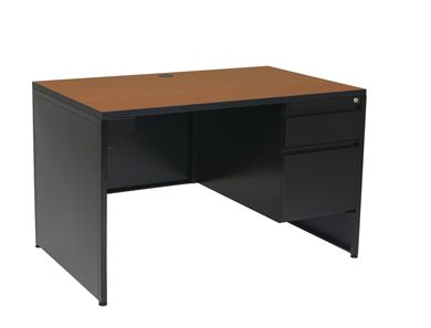 Picture of 48"W Single Pedestal Steel Desk with Filing Cabinet