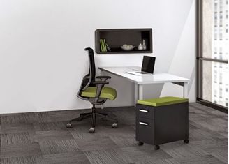 Picture of 60" Table Desk Workstation with Wall Storage and Mobile Pedestal 