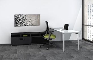 Picture of 60" Table Desk Workstation with Open Lateral Storage