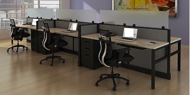 Picture of Cluster of 6 Person Shared Cubicle Desk Workstation