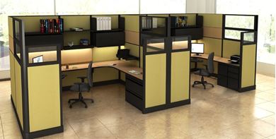 Picture of Cluster or 2 Person 8' x 10' Cubicle Desk Workstation