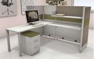 Picture of 6' x 6' L Shape Office Cubicle Desk Workstation
