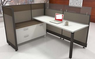 The Office Leader 6 X 6 L Shape Office Cubicle Desk Workstation