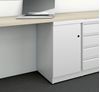 Picture of 2 Person U Shape Metal Office Desk Workstation with Closed Overhead Storage