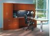 Picture of Peninsula L Shape D-Top Office Desk, Overhead Storage With Wardrobe Storage