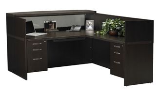 Picture of Laminate 72" L Shape Reception Desk Workstation