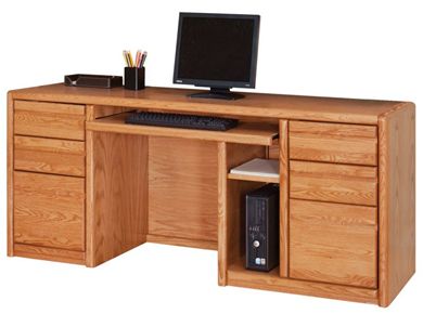 Picture of Contemporary Veneer Computer Desk with Filing Drawers