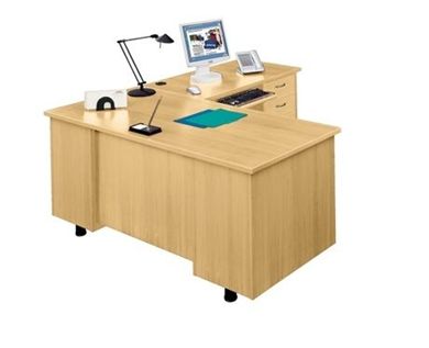 Picture of Contemporary 72"W L Shape Office Desk Workstation with Filing Pedestals