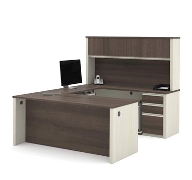 Picture of U-Shaped Workstation With Hutch,Drawers And Pedestals