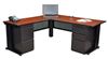 Picture of 66" L Shape Metal Office Desk Workstation with Wire Management and Filing Pedestals