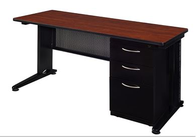 Picture of 66" Single Pedestal Training Table with Modesty and Wire Management