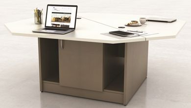Picture of Octagonal Meeting Conference Station with Storage Base