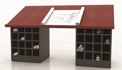 Picture of Drafting Table with Paper Slot Storage