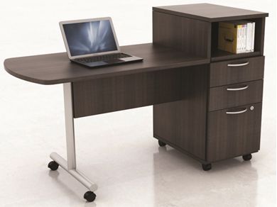 Picture of Mobile Training Table with Mobile 3 Drawer Filing Pedestal