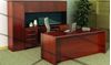 Picture of 72" Executive Desk with Kneespace Credenza with Closed Overhead Storage