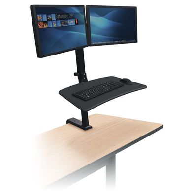 Picture of  Rear Mount Desk Mounted Sit-Stand Workstation. (Dual Monitor Mount)