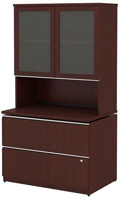 Picture of 36W Two Drawer Lateral File with Glass Door Storage