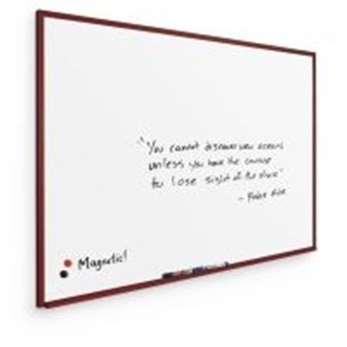 Picture of 4'H x 4'W Magnetic Steel Whiteboard With Wood Trim