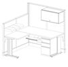 Picture of Compact L Shape Privacy Cubicle Desk Workstation with Filing Storage