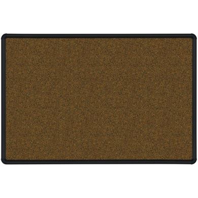 Picture of 4'H x 12'W Natural Cork Tackboard With Black Presidential Trim