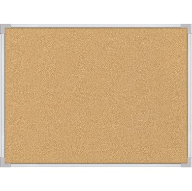 Picture of 4'H x 4'W Natural Cork Tackboard With Silver Ultra Trim