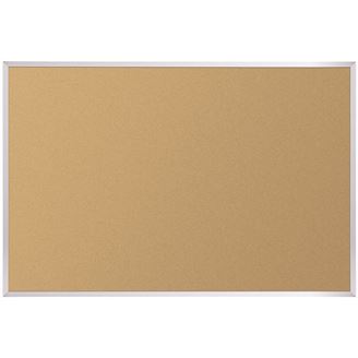 Picture of 4'H x 6'W Natural Cork Tackboard With SIlver Aluminun Trim 