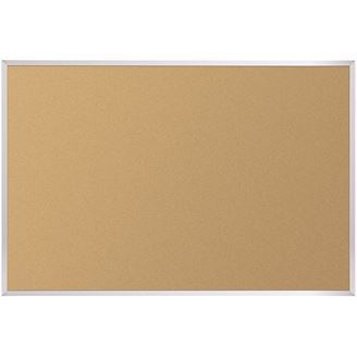 Picture of 3'H x 4'W Natural Cork-Plate Tackboard With Aluminum Trim 