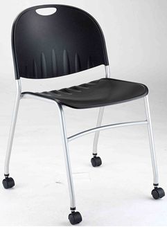 Picture of Mobile Armless Stack Chair, Poly Seat and Back