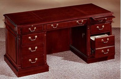 Picture of Traditional Veneer 66"W Executive Desk