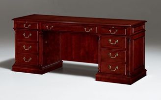 Picture of Traditional Veneer 72"W Executive Kneespace Credenza with Filing
