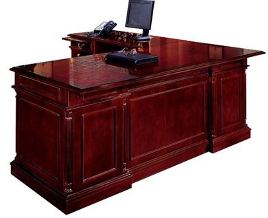 Picture of Traditional Veener 66"W L Desk with Filing Pedestals