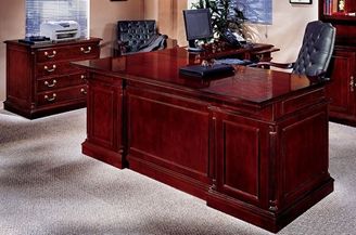 Picture of Traditional Veneer 72" L Shape Desk Executive Desk