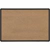 Picture of 4'H x 4'W Black Splash Cork Tackboard With Black Presidential Trim