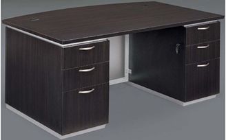 Picture of Contemporary 72" Double Pedestal Bowfront Desk